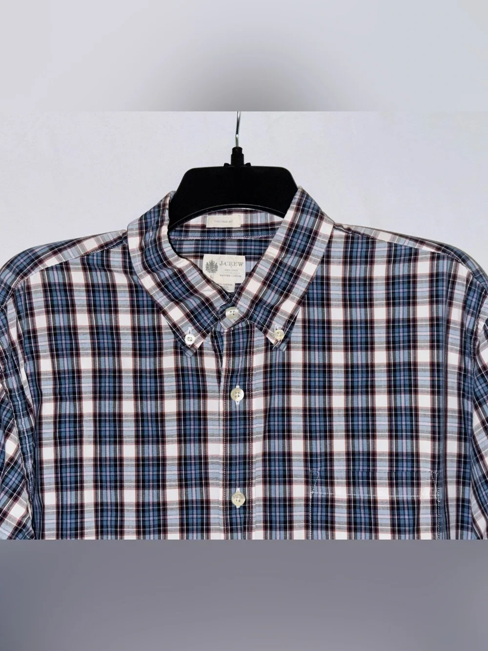 J. Crew Tailored Fit Multicolored Plaid Button-Down Long Sleeve Shirt Size Large
